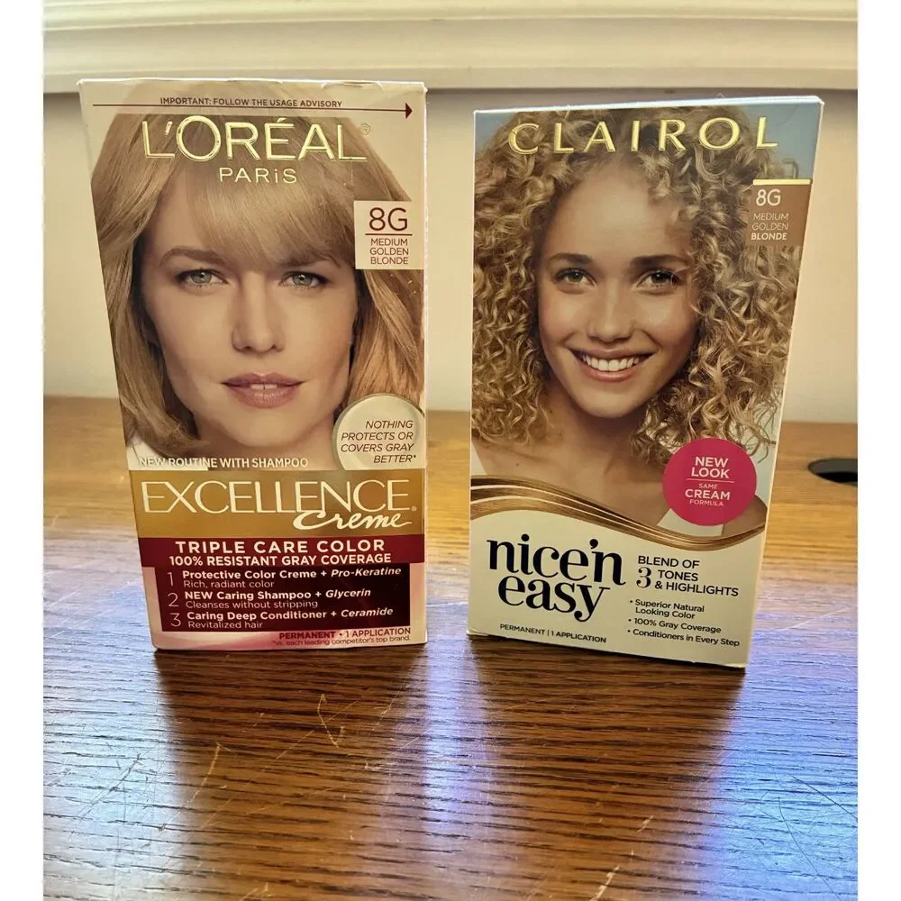 Lot 1 Loreal & 1 Nice'N Easy Hair Color 8G Medium Golden Blonde New in Pkg